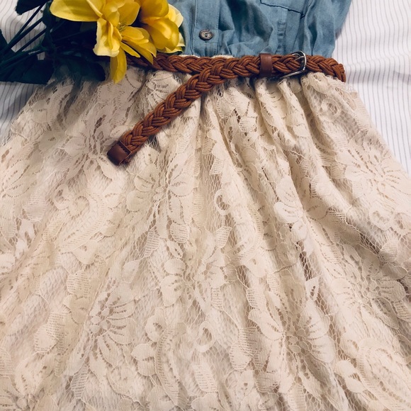 Denim and Lace Dress - Picture 3 of 3